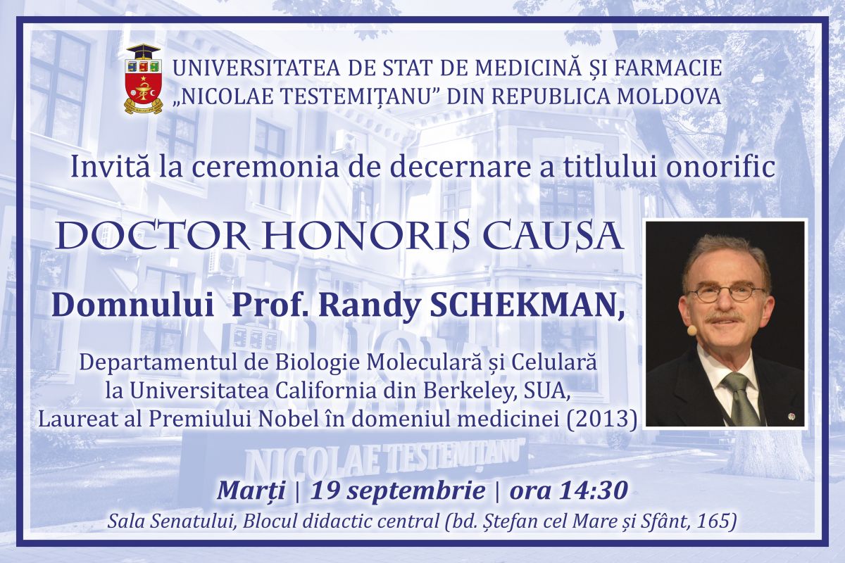 Doctor Honoris Causa profesorului Randy Schekman